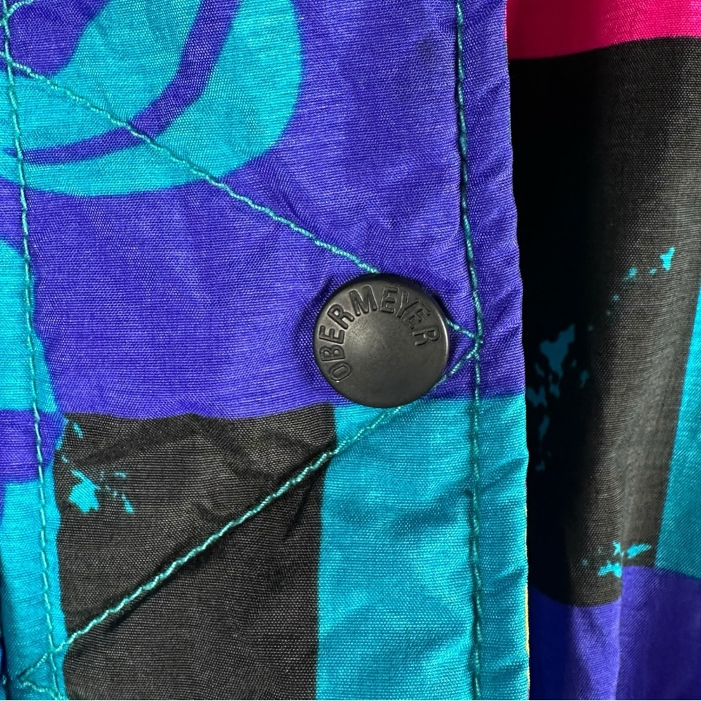 Obermeyer Vintage 90s Reversible Colorful Insulated Winter Ski Jacket Ladies 10 - Picture 5 of 10